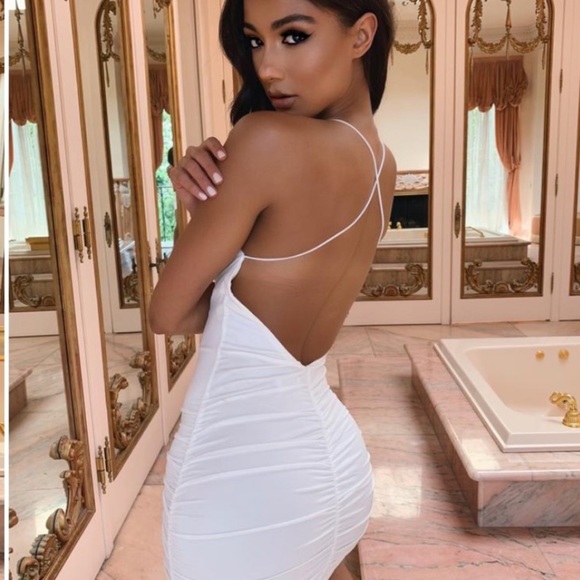 *SOLD* Tiger Mist Tight White Dress - Picture 1 of 4